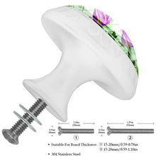 Rosa viola 4 PCS Pomelli per Porta, Pomolo per Mobile, Pomelli per Mobili con Viti, Maniglia per Armadietto, Pomelli per Porta, Pomelli per Cassetti per Porta, Armadio, Cassetto e Credenza