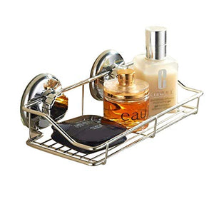 Super potente ventosa mensola da bagno in acciaio INOX, Homeyoo portaoggetti da doccia con super forti ventose a parete, supporto per cesta portaoggetti da cucina, 1 ripiano