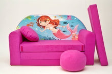 Pro Cosmo H4-Divano Letto futon con Pouf/poggiapiedi/Cuscino, in Tessuto, Colore: Rosa, 168 x 98 x 60 cm, Cotone