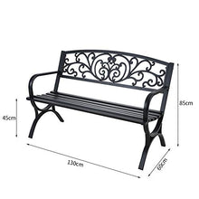 outdoor furniture Panchina da Giardino a Doppia Seduta, Panca da Giardino con Schienale e braccioli, Sedile da Esterno in Ferro, Adatto a parchi e verande