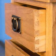 FFAN Comodini Set di 2 mobili in Rovere Surrey | Coppia di comodini rustici in Legno massello Cerato con 3 cassetti per Camera da Letto o Bagno, Completamente assemblati, 56 x 42 x 32 cm