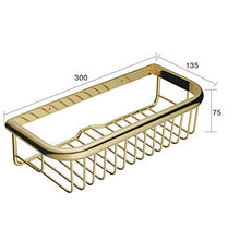 SWNN Bathroom Shelves Mensola da Bagno in Rame, Stile Europeo E Americano, Cesto Quadrato, Minimalista, Moderno, Hardware, Ripiano da Bagno, Scaffale da Bagno 300 * 135 * 75mm