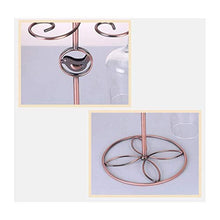 LXH-SH Cremagliera del Vino Nana Wine Glass Hanger, Hanging Coppa di immagazzinaggio del Metallo cremagliera del Tavolo Calici con 6 Ganci 24.5x24.5x29.5cm scaffali Vino contatore