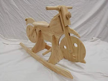Dondolo per bambini a forma di moto in legno massiccio