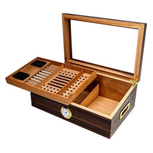 con Cedar Sigaro Accessori Creativo visualizzazione Cedar Cigar Box in Pelle Legni Dipinti Humidor