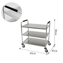 WHJ@ Automobile di Servizio Ristorante Multifunzione, Automobile di Servizio in Acciaio Inox A Tre Strati, Auto per Raccolta Mobili, Carrello per Utensili da Cucina, Macchina per Il Montaggio