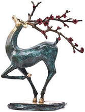 Decorazioni di cervo Sika in rame puro, decorazioni di armadietto del vino per la casa desktop scultura di cervi per ufficio, camera da letto, armadietto del vino, regali di compleanno di nozze
