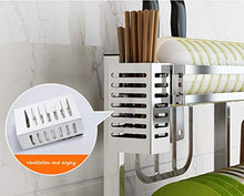 &ripiano di stoccaggio Scaffale di stoccaggio della cucina, Scolapiatti in acciaio inossidabile Scolapiatti Bacchette multifunzione for uso domestico Tagliere Scaffale Unità -2 Strati Scaffale di fini
