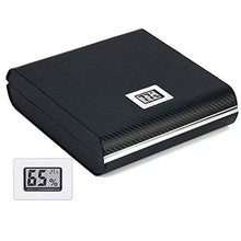 Humidor Moderno in Cedro in Fibra di Carbonio con Igrometro Digitale e Umidificatore, Portasigari di Grande Capacità Armadietto per Sigari Portatile in Legno di Cedro, Contiene 20-35 Sigari