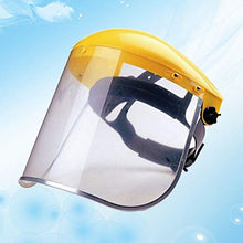 Happyyami 2Pz Motosega Casco in PVC Taglio Erba Sicurezza Visiera Schermo Protettivo Antispruzzo per Lavori di Cucina in Ufficio Protezione Esterna Industriale (Giallo)