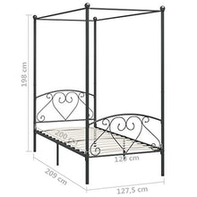 SKM Letto a Baldacchino Grigio in Metallo 120x200 cm (23.6kg)