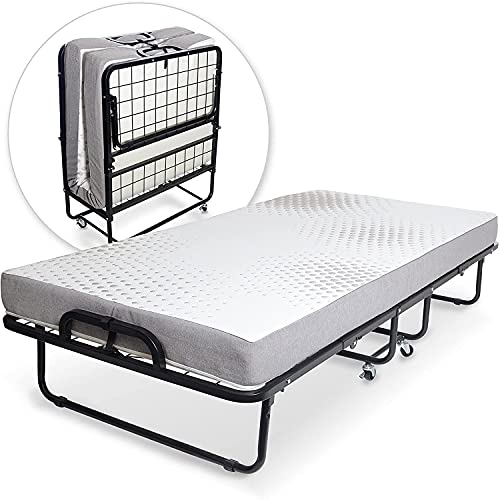 Milliard Diplomat Brandina Pieghevole con Materasso Singolo in memory foam lussuoso e telaio robusto super resistente - 79 x 190 cm