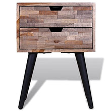 vidaXL Comodino a 2 Cassetti in Legno di Recupero Cassettiera Mobiletto Arredo