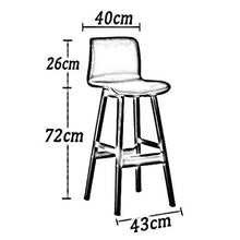 XEWNEGTZI Sgabelli da Bar Semplici Sedie da Bar in Legno Massello, con Cuscino in PU E Schienale Curvo, per Cucine Domestiche, Pub, Sgabelli Alti, Carico 160 kg (8 Misure, 72 Cm)(Color:Rosso)