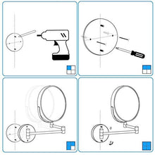 WZDD Specchio da Trucco da Parete, Specchio Ingranditore 10x, 8 Pollice Specchio Cosmetico Illuminato, Doppio Lato Specchio per Bagno, 360° Girevole E Rotondo