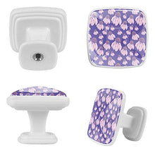 Fiore rosa viola (2) 4 PCS Pomelli per Porta, Pomolo per Mobile, Pomelli per Mobili con Viti, Maniglia per Armadietto, Pomelli per Porta, Pomelli per Cassetti per Porta, Armadio, Cassetto e Credenza