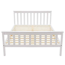 WGYDREAM Letto Letto Matrimoniale Bianco Biancheria da Letto in Legno 4FT6 con 2 Testiera Bedstead Solid Base Grande Spazio di Archiviazione per Adulti Bambini Bambini, 190 X 135 Cm