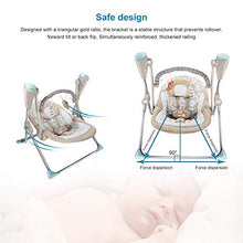 Tisi - Sedia a dondolo per bambini, portatile, comoda, elettrica, con telecomando, con funzione di vibrazione intelligente, utilizzabile fin dall'inizio del neonato, colore: grigio