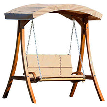 SAS AS-S Design Hollywoodschaukel Gartenschaukel Schaukelbank Rio aus Holz Lärche mit Dach und Polsterauflage Braun