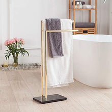 Wing Piantana Porta Asciugamani 2 Bracci Porta Asciugamani Bagno da Terra, Portasciugamani e Appendiabiti, Metallo Piantana da Bagno Porta Salviette, 30×20×80 cm