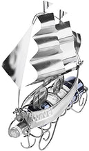 BRUBAKER Portabottiglie per Vino - Nave a Vela - Decorazione in Metallo - Portabottiglie con Biglietto d'Auguri - Regalo del Vino