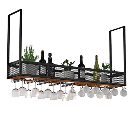 JHGJBJ Wine Rack Ferro battuto Bar a casa Appendiabiti Vino Giù Upside Titolare attaccatura di Vetro Vino pensile cremagliera cremagliere Bar stoccaggio Decorazione (Size : 100cmx30cm)