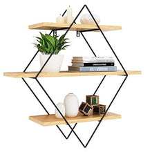 &ripiano di stoccaggio Mensola, Nordic metallo Mensola Tre livelli d'epoca Legno Muro di stoccaggio a ripiani del mestiere del ferro di immagazzinaggio del supporto della cremagliera camera fai da te