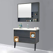Set di Mobiletti Specchio e Lavabo Armadietto per Bagno in Legno Multistrato Mobile da Bagno Combinato (Color : Black, Size : 50x100x85cm)