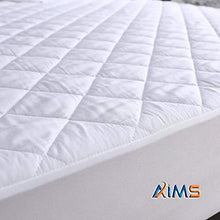 AIMS, Coprimaterasso trapuntato impermeabile in microfibra, con angoli, con fascia elastica, profondità extra di 40 cm (King)