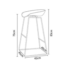 LLT Pratico sgabello Sgabelli bar sgabello da cucina Bar Colazione Dining Chair contatore Stile Moderno Black Metal Telaio Sicurezza Ergonomia Sedile Carico 120 Kg,Grigio,75CM