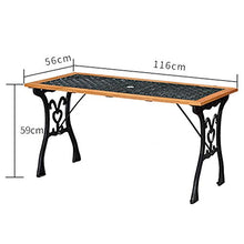 outdoor product Panchina da Terrazza Panchina da Esterno，Panca da Giardino con Schienale E Braccioli,Struttura in Ghisa E Sedili in Legno Massello Anticorrosivo,per Portici E Prati