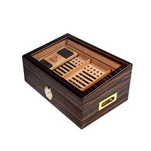 KANJJ-YU Cigar Box, Legno di Cedro Cigar Humidor, Piano vernice trasparente Tetto apribile grande capacità Cigar Humidor, Cigar Humidor e Accessori for sigari for fumatori, Grana del legno buon umore,