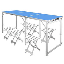Set di sedie da campeggio in alluminio, pieghevole giardino e sedia da spiaggia, portatile 180X60X70cm-blu