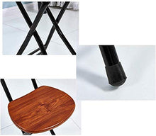 qiuqiu Sedia Vintage Pieghevole con Scale Telescopiche, Sgabello da Bar Pieghevole, Sgabelli in Legno, Sgabello con Schienale, Stabile Come Sedia da Pranzo per Ufficio per Cucina Interna Bagno-Khaki
