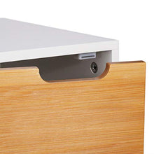 Relaxdays Mobiletto con Anta, Mobile per Soggiorno, Armadietto in Stile Scandivano, MDF e Bambù, HLP 71x32x30 cm, Bianco