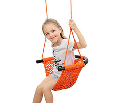 Liziyu - Sedia a Dondolo per Bambini, con Rete in Corda, per Interni ed Esterni, per Bambini (200 kg)