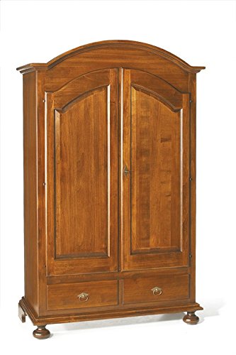 Lo Scrigno Arredamenti, Armadio Classico 2 Ante Cappello Gendarme 2 cassetti Noce W245/N