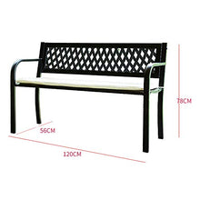 household products Sedia da Giardino per Esterni, panchina in Ferro, Seduta in Metallo e Schienale da Giardino, mobili da Balcone per terrazza a 3 posti, Forte Resistenza agli Agenti atmosferici