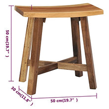 vidaXL Legno Massello di Suar Sgabello da Bagno Stile Rustico Robusto Comodo Elegante Seduta Poggiapiedi Supporto Doccia Marrone Semi Lucido