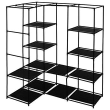 Festnight- Armadio Angolare, Guardaroba Portatile Nero 130x87x169 cm