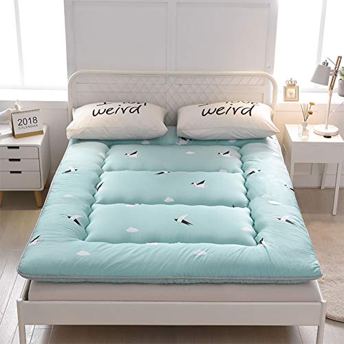 Nileco Coprimaterasso Trapuntato Addensare, Dormire Coprimaterasso Tatami Tappetino Giapponese Materasso Futon Pieghevole Home,dormitorio Studentesco-a 100x200cm(39x79inch)
