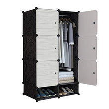 ZWYSL Appendiabiti Portatile Cabina Armadio Componibile Facile da Assemblare Plastica di Stoccaggio Combinata Materiale Telaio in Tessuto d'Acciaio Conservazione (Size : 6 Doors)