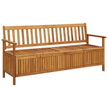 Panchina da giardino con vano portaoggetti, 170 cm, in legno di acacia