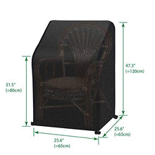 INMUA Copertura per Sedie da Giardino Impilabili, Copertura per Sedia Esterno Giardino Telo Impermeabile Antivento, Anti UV, in Tessuto Oxford 420D Resistente (65 X 65 X 80/120 cm)