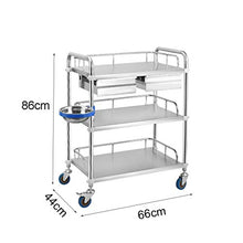Duan hai rong DHR- Medical Equipment Carrello con 2 cassetti, 3 Tier Trattamento di Cura Carrello, Estraibile Multiuso Beauty Salon Trolley Bagagli Servizio di Bellezza Trolley (Taglia : 66x44x86cm)