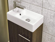 Kim Wenge Set lavandino, mobiletto da bagno in colore wengè, piccolo bagno per gli ospiti, composto da lavandino, mobile da bagno sottile per ospiti, WC piccolo