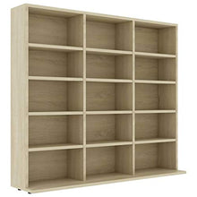 Tidyard Armadio Porta CD/Dvd con Scomparti Aperti, Armadio per Casa e Ufficio, Armadio in Truciolato 102x16x89,5 cm