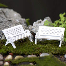 QULONG Ornamenti da Giardino per Esterni 2 Pezzi Mini panchina da Parco Ornamento da Giardino Decorazioni Artigianali in Miniatura - Bianco S