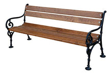 GardeTech Panca da Giardino con Schienale | 180 cm di Lunghezza | Realizzato in Legno massello e ghisa massello Laccato | Ontano | Wien 2