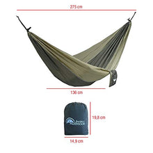 Rebecca Mobili Amaca da Campeggio Giardino Verde Militare Nylon Carico 120 kg con Sacca Moschettoni Funi L 275 x D 136 cm (cod. RE6312)